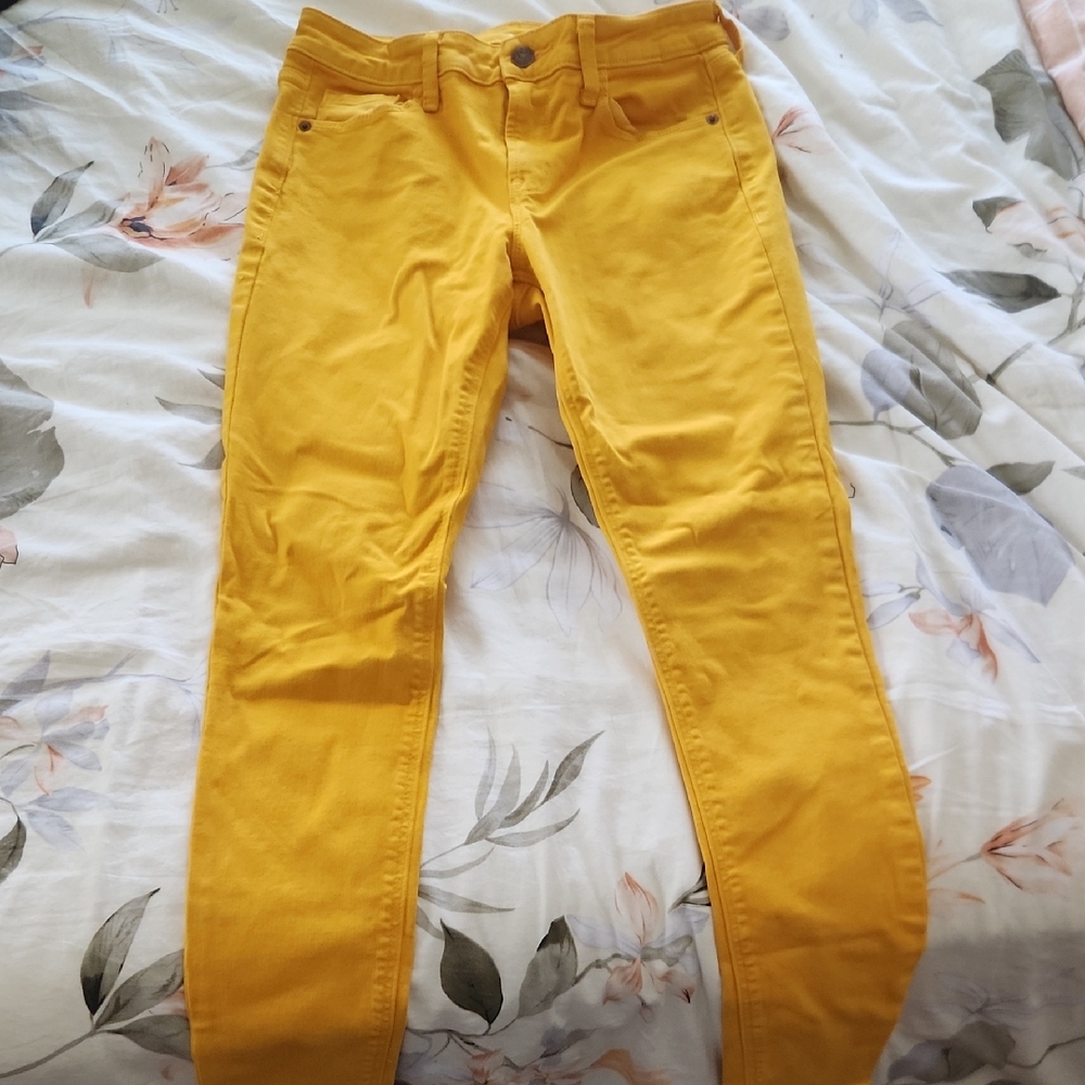 Old Navy Mustard Rockstar Super Skinny Jeans